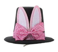 SUPVOX Mini Cappello a Cilindro da Pasqua Fiocco e Orecchie da Coniglio, Fermaglio Decorativo per Chioma, Copricapo Elegante per Feste e Travestimenti, Accessorio Donna per Eventi Festivi