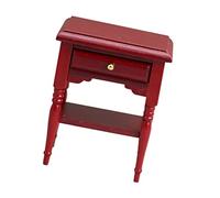 SUPVOX Mini comodino simulato Bambola mobili per la casa delle bambole notte comodino comodino mini comodino decorativo Accessorio Mini House comodino in miniatura di legno rosso