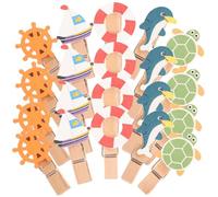 SUPVOX Mini Mollette da Bucato in Legno a Tema Nautico 40 Pezzi, Clip per Foto Piccole Colorate, Decorazione Casa e Album Fotografico, Facile da Usare e Salvaspazio