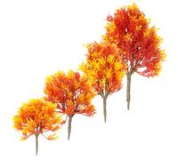 SUPVOX Mini pianta di acero artificiale in plastica, modellino in miniatura, per micro paesaggi, vaso per piante, ornamento da giardino fatato, 4 pezzi