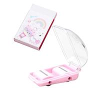 SUPVOX Mini Rullo Pulisci Gomma Portatile Rosa con Contenitore Raccogli Trucioli, Spazzola per Molliche da Scrivania, per Scuola, Ufficio e Uso Domestico