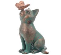 SUPVOX Mini Statua di Gatto in Resina Farfalla, Decorazione da Interno ed Esterno per Giardino e Scrivania, Piccola Statuetta Animale per Amanti dei Gatti e Feste a Tema
