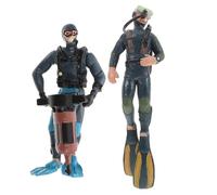 SUPVOX Modelli di Subacquei Simulati 2 Pezzi, Figure D'azione in Pvc per Ragazzo Ragazza, Ornamenti da Tavolo Subacquei Compatti e Resistenti, Decorazioni Educative per Casa e Ufficio