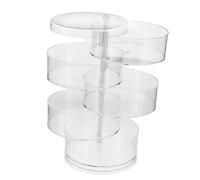 SUPVOX Multi-tier Rotating Figurine Display Shelf in Plastic Transparent Display Case For Miniatures And Desktop Organization For Collectibles And Festival Decoration