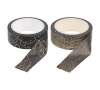 SUPVOX Nastro Decorativo per Scrapbooking 7m Stampa a Caldo Dorata Set 2 Pezzi per Diario e Album Nastri di Carta Leggeri e Facili da Usare per Decorazioni Creative