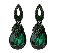 SUPVOX Orecchini a Goccia D'acqua Verdi Strass, Pendenti Vintage Boho per Donna, Accessori Fatti a Mano per Feste, Matrimoni e Uso Quotidiano