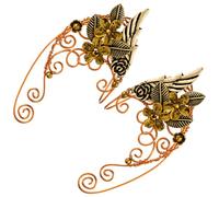 SUPVOX Orecchini Ear Cuff da Donna Non Piercing in Metallo Raffinato Polsini per Orecchie Design a Foglia e Fiore Accessori Eleganti per Matrimoni Feste e Cosplay