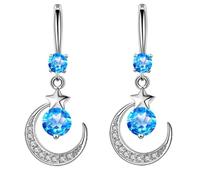 SUPVOX Orecchini Pendenti con Pietre Brillanti a Forma di Stella e Mezzaluna Accessori Delicati per le Orecchie Decorazioni Femminili per Feste Matrimoni e Uso Quotidiano Regalo per