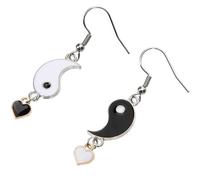 SUPVOX Orecchini Pendenti Yin Yang Tai Chi in Lega da Donna, Design Creativo a Due Toni Bianco e Nero, Accessorio Moda Versatile per Ragazze e Occasioni Formali