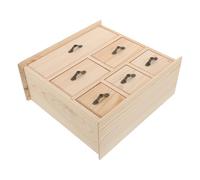 SUPVOX Organizer da Scrivania in Legno Massello con 6 Cassetti Mini Cassettiera Portaoggetti Compatta per Ufficio Cancelleria e Make Up Organizer Funzionale per Spazio di Lavoro