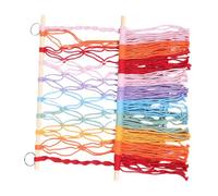 SUPVOX Organizer Parete per Peluche in Rete Macramé con Bastone in e Supporto Bohemien e Facile Installare per Camerette Decorazione e