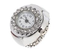 SUPVOX Orologio da Donna Facile da Indossare con Pietre Decorative in Vetro e Quarzo Argento, Raffinato e Pratico per Uso Casual e Quotidiano