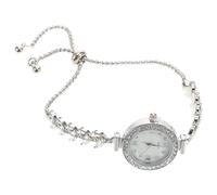 SUPVOX Orologio da Polso Donna con Pietre Decorative e Design Ondulato Quadrante Rotondo in Cristallo Braccialetto Regolabile Cordino Orologio Elegante da Polso per Occasioni