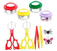 SUPVOX Osservazione Insetti con Barattolo Trasparente e Lente d Ingrandimento Pinzette e Clip per Esplorazione e Studio Dettagliato della Natura