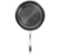 SUPVOX Padella Wok a Nido D’ape in Acciaio Inox 28 Cm, Pentola Antiaderente Resistente ai Graffi, Utensile da Cucina per Fornello a Gas, Padella per Friggere Uova e Saltare Cibi