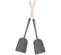 SUPVOX Pala per Cenere Portatile in Ferro Manico in Legno, Set 2 Pezzi per Pulizia Caminetti e Giardino, Attrezzo Domestico Multiuso Resistente e Maneggevole