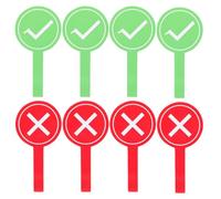 SUPVOX Palette per Voto in Classe 8 Pezzi Riutilizzabili Segni Sì/no Verde e Rosso, Paddle Portatili per Giochi da Tavolo e Attività Educative in Aula