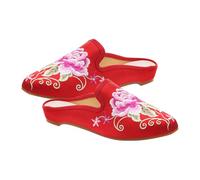 SUPVOX Pantofole Ricamate da Donna in Stile Etnico Punta a Punta Suola Leggera e Tessuto Morbido Taglia 39 Calzature Comode per Uso Interno ed Esterno Regalo Femminile Elegante