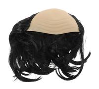 SUPVOX Parrucca calva - Calotta calva realistica da uomo anziano corto e riccio - Capelli corti sintetici da scienziato nero per giochi di ruolo, feste in maschera, Natale, decorazioni per abiti