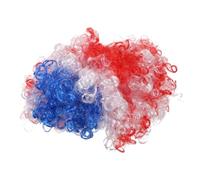 SUPVOX Parrucca da Clown Bandiera Americana Parrucca Blu Rossa e Bianca Capelli Afro Corti e Ricci Accessorio per Costume Sportivo e Cosplay
