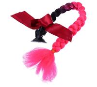 SUPVOX Parrucca Treccia per Casco da Moto Fiocco Nero e Rosa Decorazione Ventosa per Casco Sci Snowboard Bici e Scooter Accessorio Resistente e Sicuro per Adulti