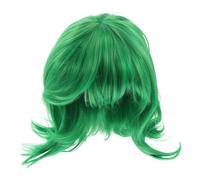 SUPVOX Parrucca Verde Corta per Ragazza Design a Caschetto e Aspetto Realistico, Seta ad Alta Temperatura, Set Sciarpa per Feste di Compleanno e Travestimenti