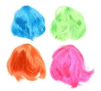 SUPVOX Parrucche Colorate per Feste in Maschera 4 Pezzi, Chioma Finti Cosplay alla Moda Copricapo, Taglia Unica Unisex per Vacanze e Party