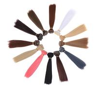 SUPVOX Parrucche di Bambola Sintetica Liscia per Capelli da 12 Pezzi Parrucche morbide Trame Artigianali per Bambole per Bambine