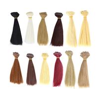 Supvox - Parrucche per bambole fai da te, con capelli dritti, 12 pezzi, 100 x 15 cm