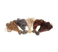 SUPVOX Parrucche Per Bambole Ricce in Fibra Sintetica 5 Pezzi, Trame Chioma Bjd Per Fai Da Te, Accessori Per Creazione Bambole, Parrucche Sintetiche Sicure e Morbide Per Artigianato