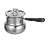 SUPVOX Pentolino per Latte in Acciaio Inox 7cm 350ml Manico, Pentola Multiuso per Zuppe e Stufati, Riscaldamento Rapido Adatto a Cucina Domestica e Microonde