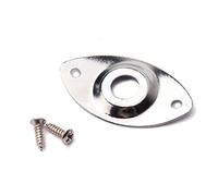 SUPVOX Piastra Jack Ovale Incassata per Chitarra Elettrica e Basso con Viti di Montaggio in Rame e Ferro Argento Resistente per Sostituzione Jack Danneggiato