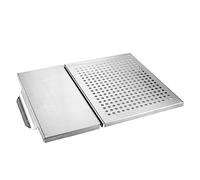 SUPVOX Piastra Quadrata in Acciaio Resistente Piastra per Grill Vassoio per Barbecue Accessorio per Barbecue da Casa Padella per Grill Cava Manico