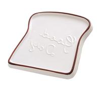 SUPVOX Piatto in Ceramica a Forma di Toast per Pane e Insalata, Facile da Pulire e Lavabile in Lavastoviglie, per Cucina e Ristorante, Colore Caffè