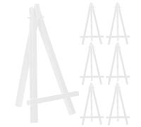 SUPVOX Piccoli Cavalletti Espositivi da Tavolo in Plastica Bianca, Set da 10 Pezzi, Cavalletti da Disegno Treppiede per Esposizione di Foto e Quadri, Supporti per Artisti e Decorazioni