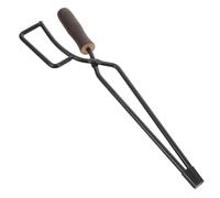 SUPVOX Pinze in Acciaio al Carbonio e Legno per Braciere Esterno Multiuso per Combustibile Carbonella e Barbecue Strumento Resistente per Campeggio e Falò