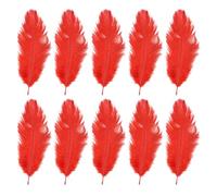 SUPVOX Piume di Struzzo e Accessori Fai da Te 10 Pezzi Naturali Rosse 15-20cm per Decorazioni Matrimonio per Maschere Artigianali
