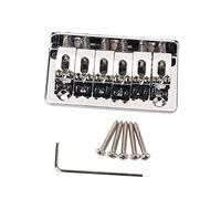 SUPVOX Ponte a Sella in Metallo 6 Corde Ga810 73mm per Chitarra e Ukulele Piastra di Tensione, Montaggio Preforato e Sagomato, Ricambio Strumenti Musicali, Finitura Cromata