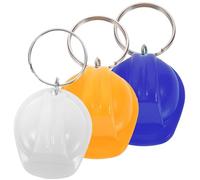 SUPVOX Portachiavi a Forma di Elmetto per DIY e Compleanni 3 Pezzi in Plastica e Lega di Zinco, Portachiavi Creativo e Grazioso per Decorazione e Uso Multiplo