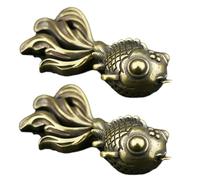 SUPVOX Portachiavi a Forma di Pesce Dorato in Ottone Antico, Set 2 Pezzi Resistenti e Unici per Decorazioni Fai-da-te e Abbellimenti per Borse