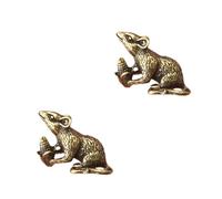 SUPVOX Portachiavi Creativo in Ottone a Forma di Topo 2 Pezzi, Ciondoli Pendenti per Collana e Borsa, Decorazione Leggera e Retrò per Accessori da Viaggio e Uso Quotidiano