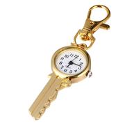 SUPVOX Portachiavi da Tasca al Quarzo Dorato Ciondolo Orologio Vintage a Forma di Chiave Piccolo e Leggero Moschettone in Metallo Accessorio Decorativo per Borse Chiavi e