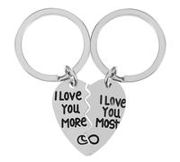 SUPVOX Portachiavi di Coppia Abbinato a Forma di Cuore Puzzle Scritta Ti Amo di/Altro Set da 1 Paio Leggero e Compatto Accessorio Regalo per Festa degli Innamorati e Anniversari per