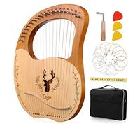 SUPVOX Portatile Lyra Arpa Corde Metalliche Con Chiave Di Accordatura e Borsa Nera Arpa Lira in Legno Massello Con Bordi Arrotondati Tasti in Ferro Per Suono Nitido Per Principianti e App