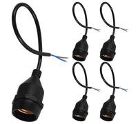 SUPVOX Presa Portalampada Nera Impermeabile Da 5 Pezzi Prese Di Luce E27 Completamente Sigillate Antipioggia Presa Di Luce A Base Media Accessori Base Per Lampada Da Tavolo Fai Da Te 30