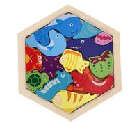 SUPVOX Puzzle Animali in Legno Educativo Precoce con Puzzle Cartoni Animati Sicuro e Portatile per Apprendimento e Coordinazione Mano Occhio Regalo Compleanno