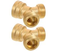 SUPVOX Raccordo a Y in Ottone Tre Uscite per Tubi da Giardino, Connettore Rapido e Multi-Outlet Efficiente, per Irrigazione All'aperto, Confezione da 2 Pezzi