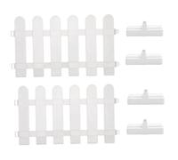 SUPVOX Recinzione Decorativa da Giardino in PVC Bianco Base Rettangolare Set 2X50X30 CM per Bordatura Prato e Aiuole Recinzione Esterna e Riutilizzabile per Cortile e Giardino