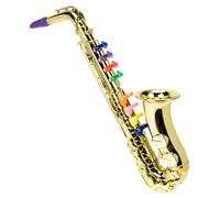 SUPVOX Sax Giocattolo Educativo per Bambini Oro, Saxofono Giocattolo, Tromba per Bambini in Plastica