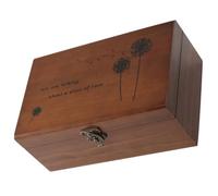 SUPVOX Scatola da Cucito in Legno Portatile con Coperchio, Marrone | Vassoio Superiore Puntaspilli, Scomparto Interno, Stile Rustico con Motivi Delicati, per Casa